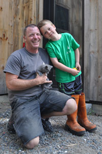 Phil and Forrest Kinter with Jasper the kitten
